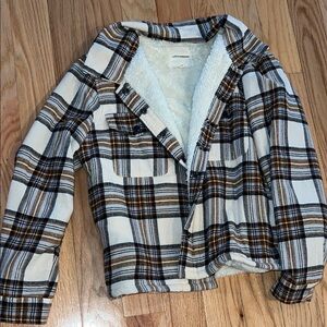 Lucky brand Brown and Cream Plaid Jacket